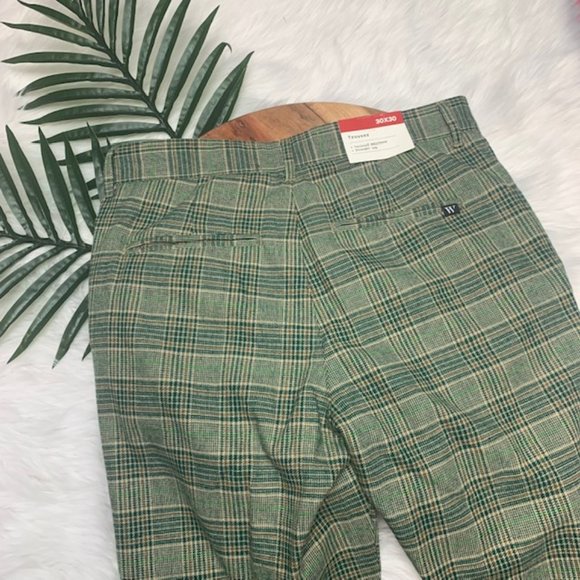 NWT Green Plaid Adult Tailored Suit Pants 30x30 - Houston White - Picture 5 of 12